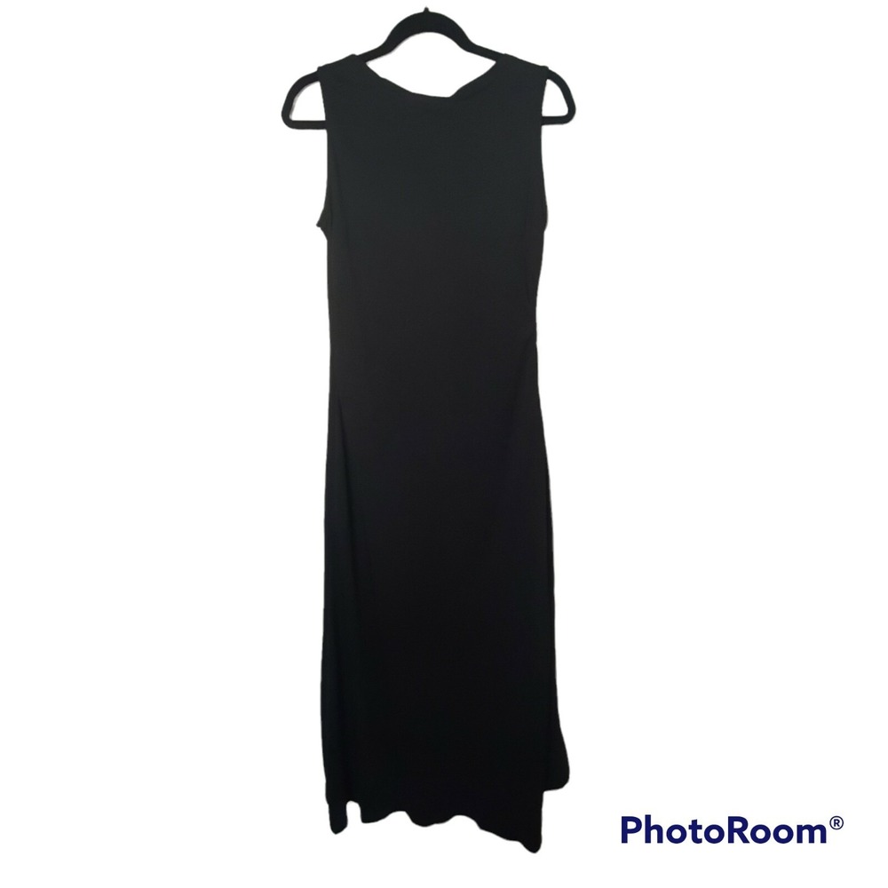 NWT Fashion Mia Black Dress Sz L Layered Skirt Formal Casual Sleeveless Plunging